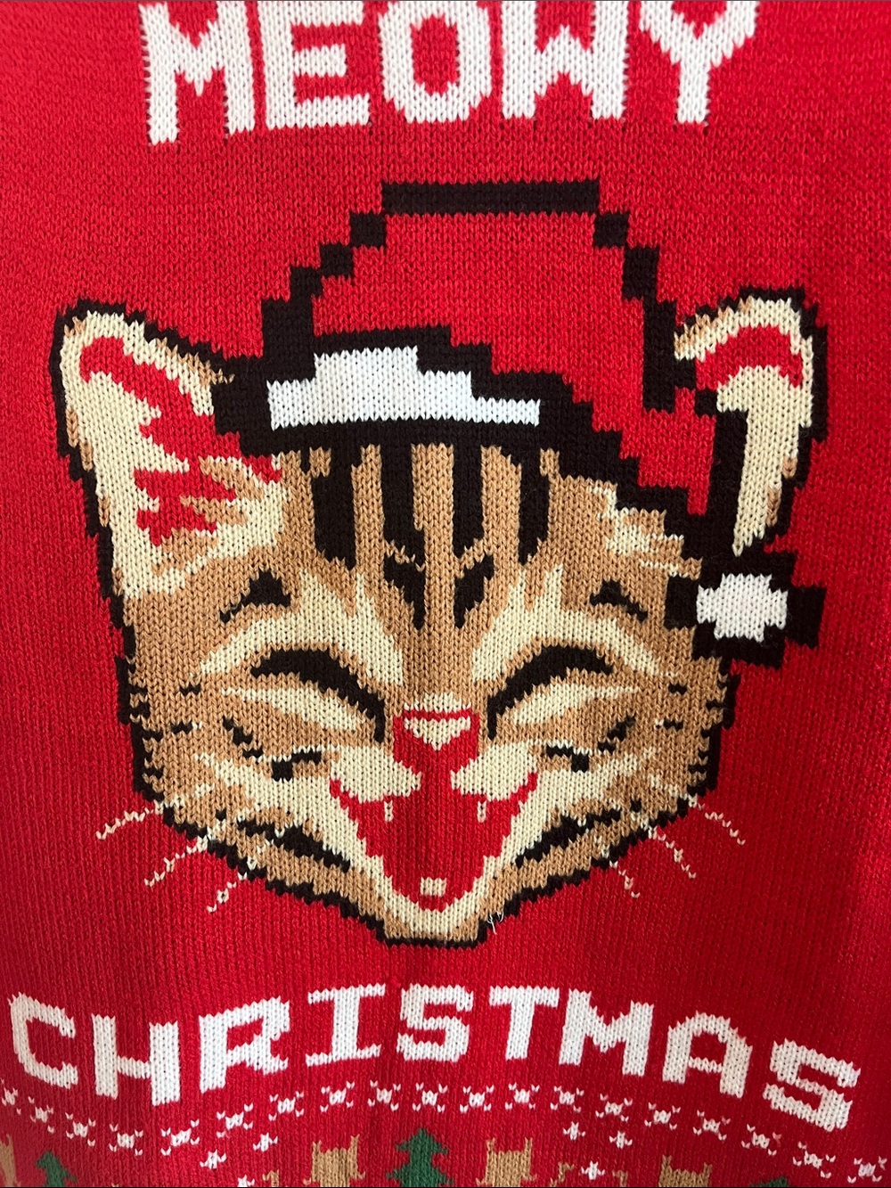 Ardene "Meowy Christmas" Cute and Ugly Christmas Sweater XS - Picture 2 of 8